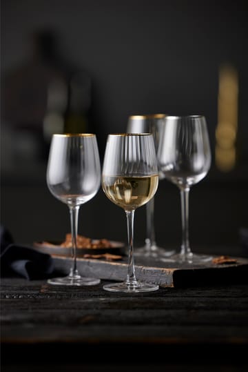 Palermo Gold Weißweinglas 30 cl 4er Pack - Klar-gold - Lyngby Glas