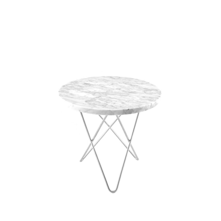 Mini O Table Beistelltisch - Marmor Weiß, Edelstahlgestell - OX Denmarq