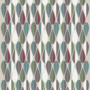 Blader Stoff - Weinrot-grün-grau - Arvidssons Textil