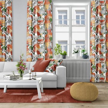 Lyckeby Blumen Stoff - Rot -orange - Arvidssons Textil