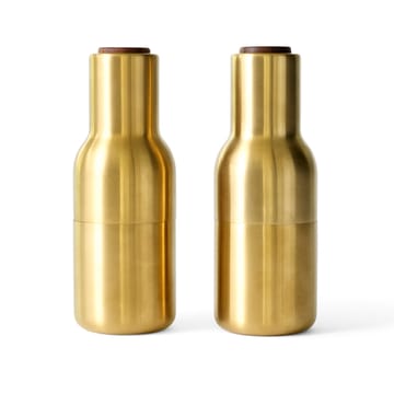 Bottle Grinder Gewürzmühle metall 2er Pack - Gebürsteter Messing (Walnuss Deckel) - Audo Copenhagen