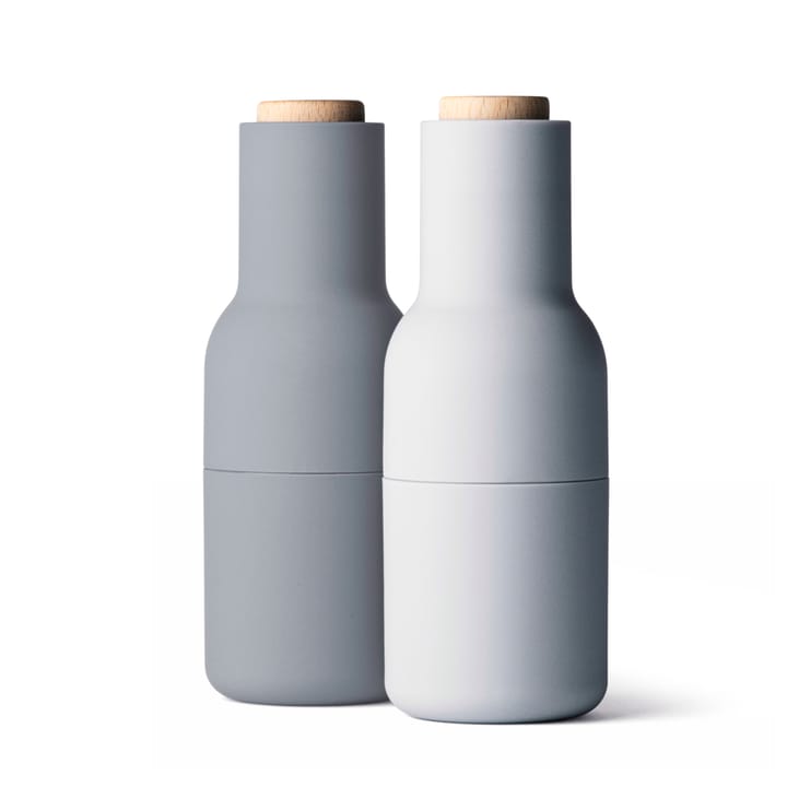 Bottle grinder Mühle 2er Pack special edition - Concrete- feather (Holzdeckel) - Audo Copenhagen