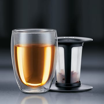 Tea For One Glas mit Teesieb - Schwarz - Bodum