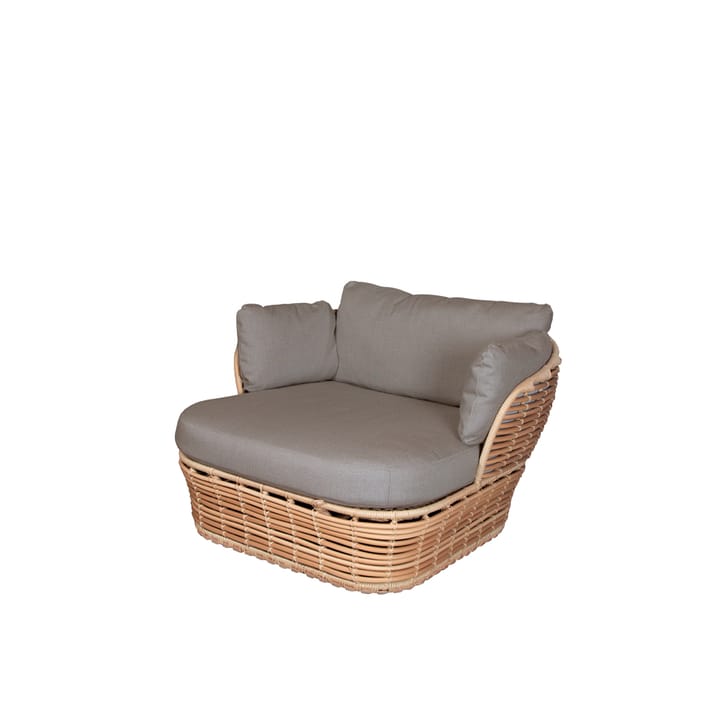 Basket Lounge-Sessel - Natural, inkl. taupefarbene Kissen - Cane-line