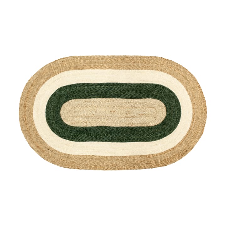 Elin striped ovaler Juteteppich 92x150cm - Green - Dixie