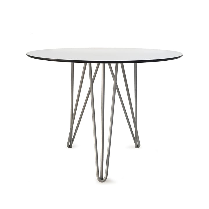 High Tech Tisch, ø90 cm - Weiß- Gestell warmverzinkt - Grythyttan Stålmöbler