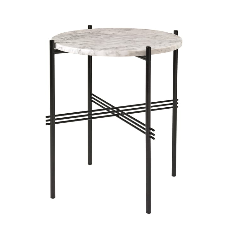 TS Tisch schwarze Beine Ø 40cm - Weißer Marmor - GUBI
