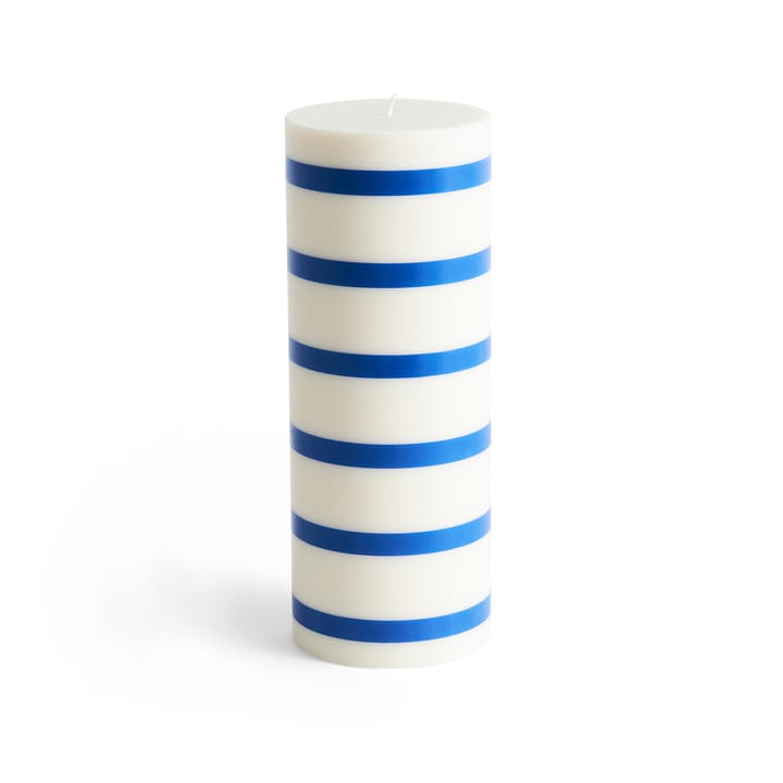 Column Candle Blockkerze large 25cm - Off white-blue - HAY