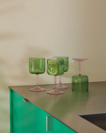 Tint Weinglas 25cl 2er Pack - Grün-rosa - HAY
