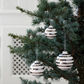 Omaggio Weihnachtsbaumkugeln 3er Pack - Silber - Kähler
