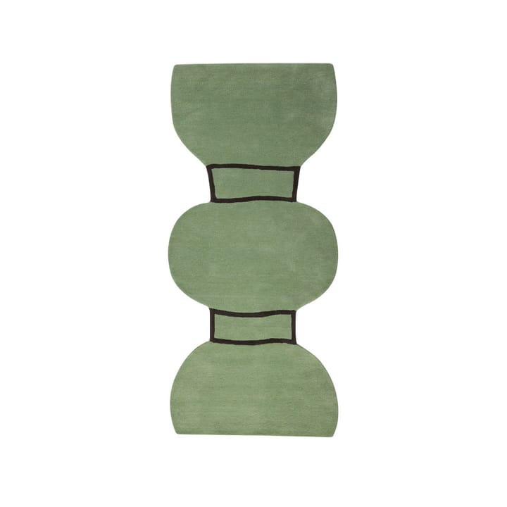 Silhouette figure Teppich - Dusty green, 110 x 240cm - Kateha