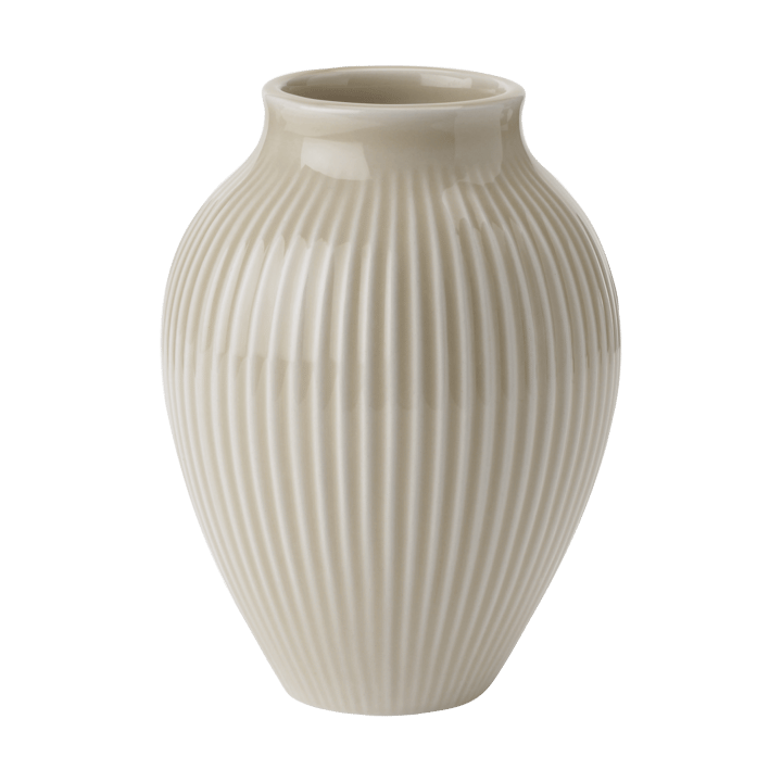 Knabstrup Vase geriffelt 12,5cm - Ripple sand - Knabstrup Keramik
