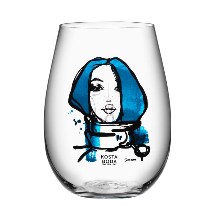 All about you Glas 57 cl 2er Pack - Miss you (blau) - Kosta Boda