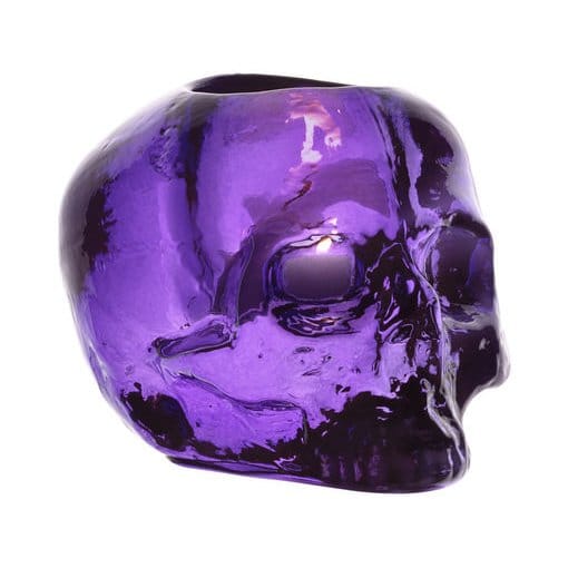 Skull Kerzenhalter 8,5 cm - Lila - Kosta Boda