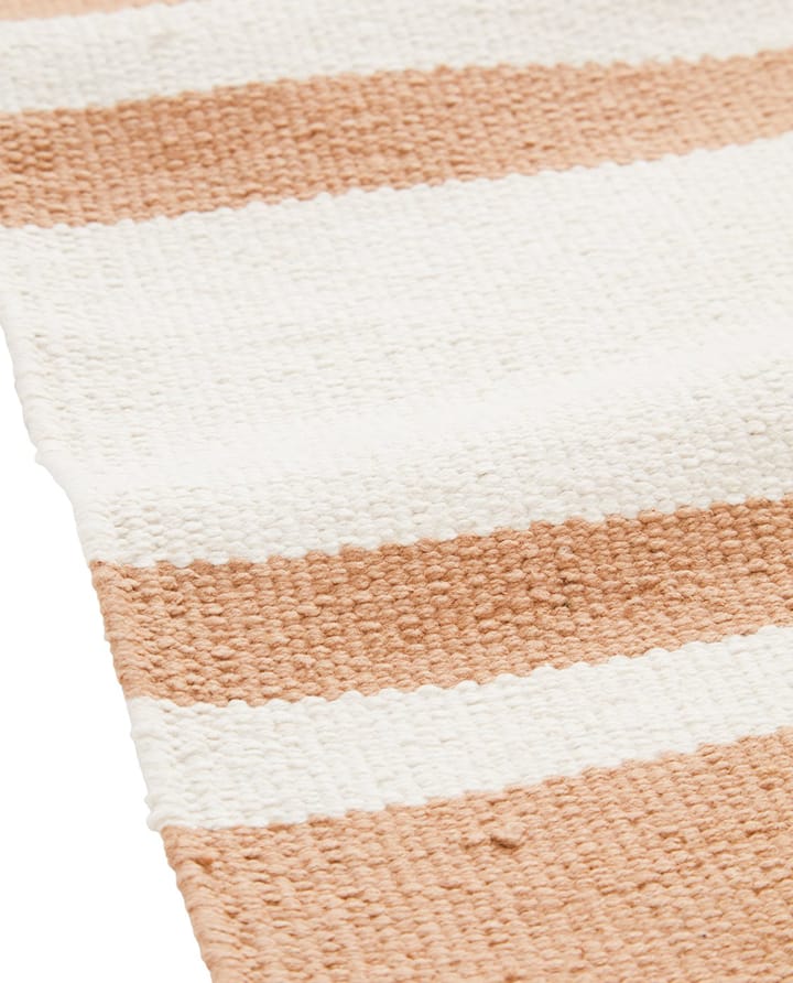 Organic Striped Cotton Flurteppich 80x220 cm - Beige-white - Lexington