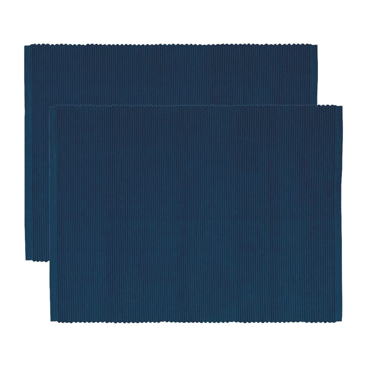 Uni Platzdecke 35 x 46cm 2er Pack - Indigo blue - Linum