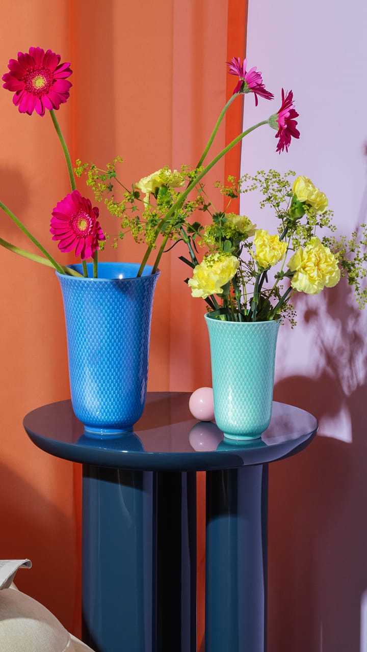 Rhombe Vase 20cm - Blau - Lyngby Porcelæn