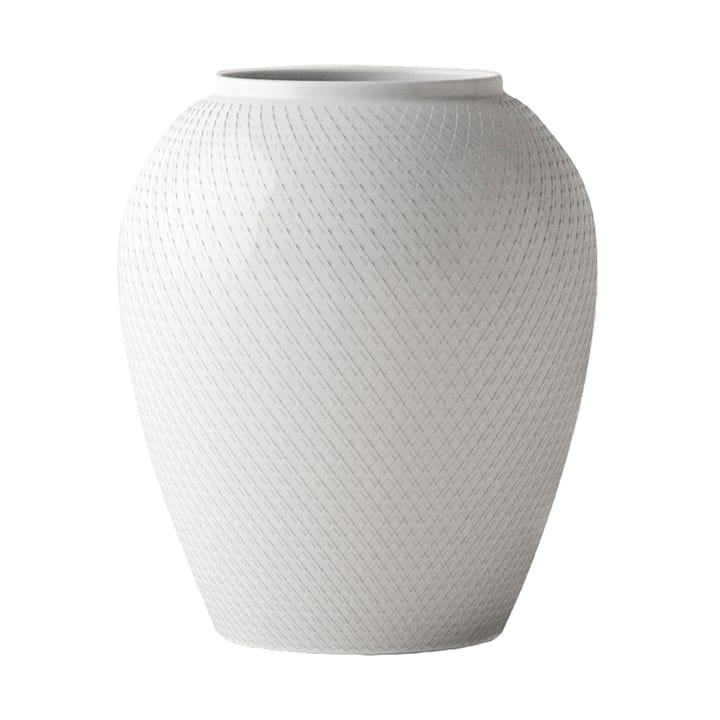 Rhombe Vase Ø21,5cm - weiß - Lyngby Porcelæn