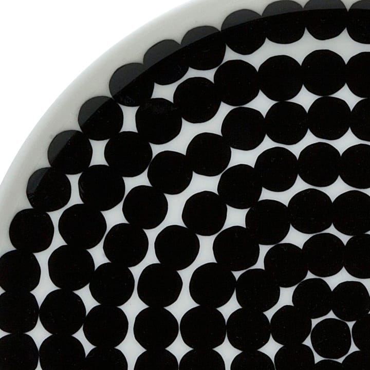 Räsymatto Teller Ø 20cm - Schwarz-weiß (große Punkte) - Marimekko