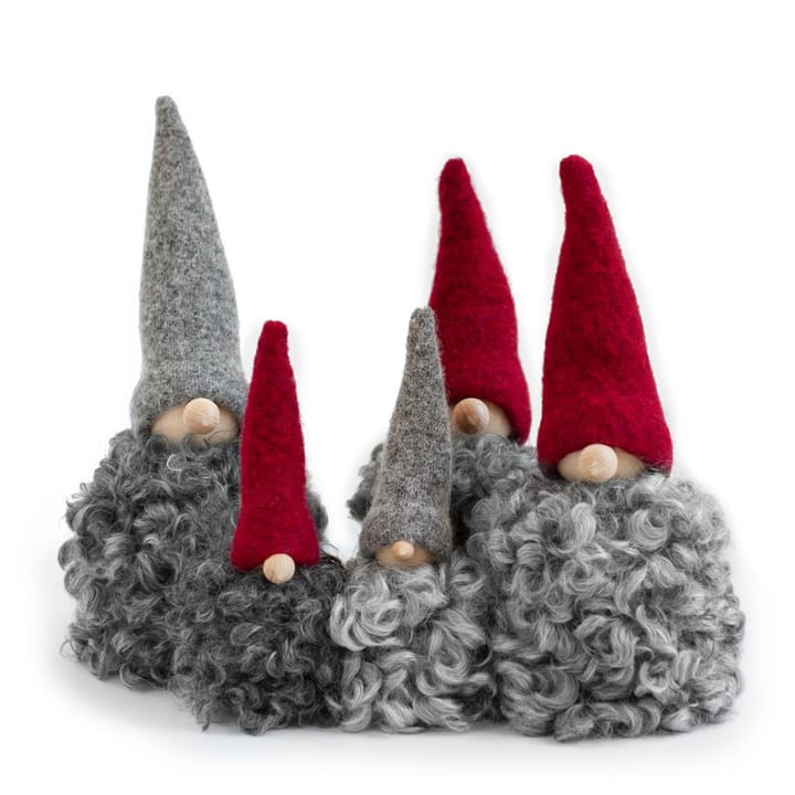 Weihnachtsmann aus Wolle groß - Graue Mütze - Monikas Väv & Konst