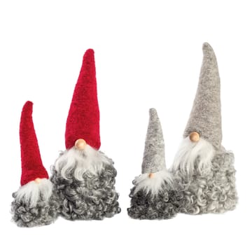 Weihnachtsmann aus Wolle klein - Graue Mütze mit Bart - Monikas Väv & Konst