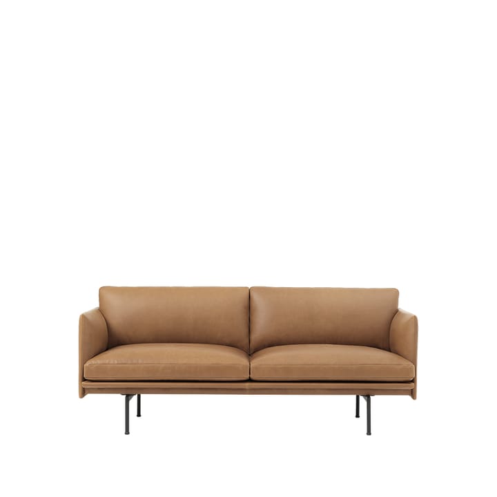 Outline Sofa 2-Sitzer - Refine leather cognac-Black - Muuto