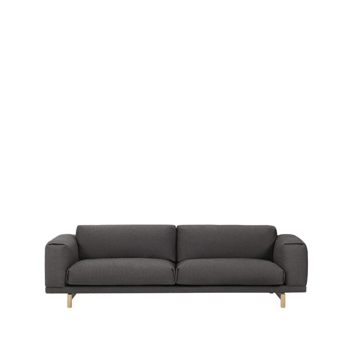 Rest Sofa - 3-Sitzer Stoff vancouver 13 grey, Eichenholzbeine - Muuto