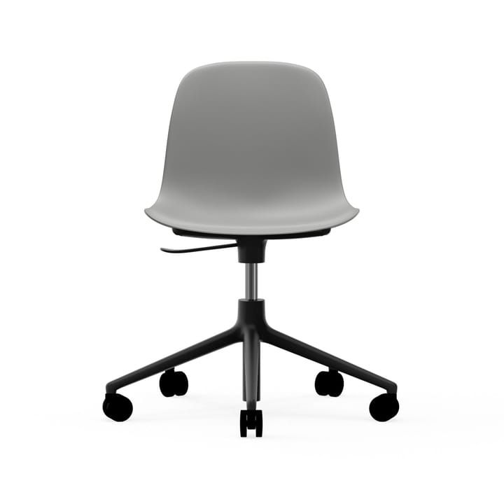 Form chair drehbar, 5W Bürostuhl - Grau  , Schwarzes Aluminium, Rollen - Normann Copenhagen