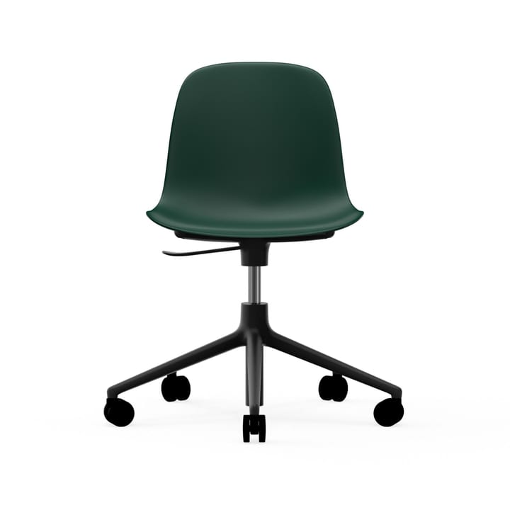 Form chair drehbar, 5W Bürostuhl - Grün, Schwarzes Aluminium, Rollen - Normann Copenhagen