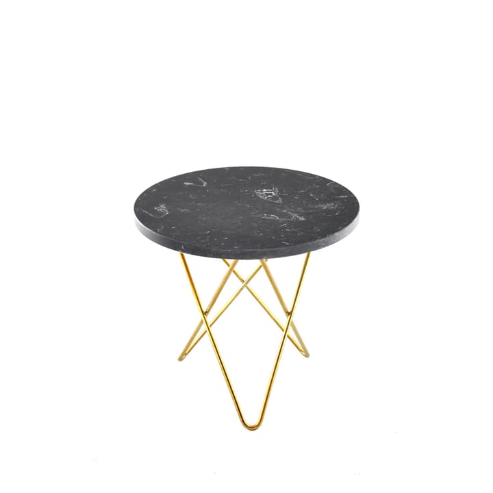 Mini O Table Beistelltisch - Marmor marquina, Messinggestell - OX Denmarq