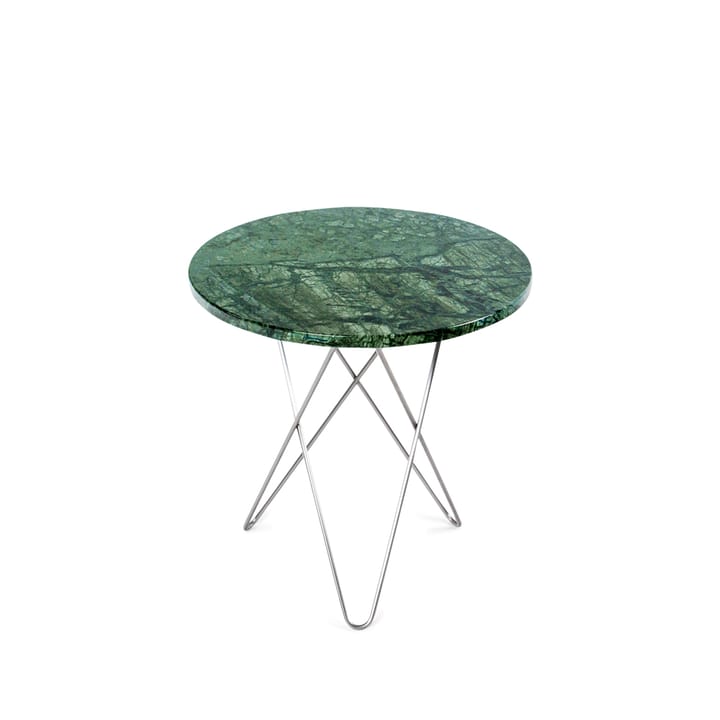 Tall Mini O Table Beistelltisch - Marmor Grün, Edelstahl - OX Denmarq