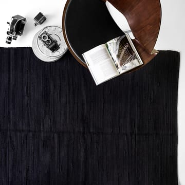 Cotton Teppich 140 x 200cm - Black (schwarz) - Rug Solid