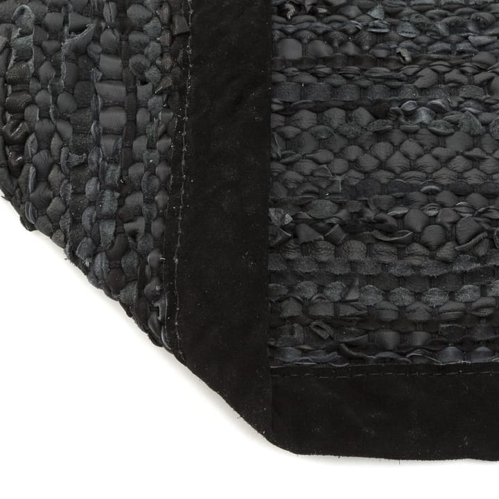 Leather Teppich 75 x 300cm - Black (schwarz) - Rug Solid