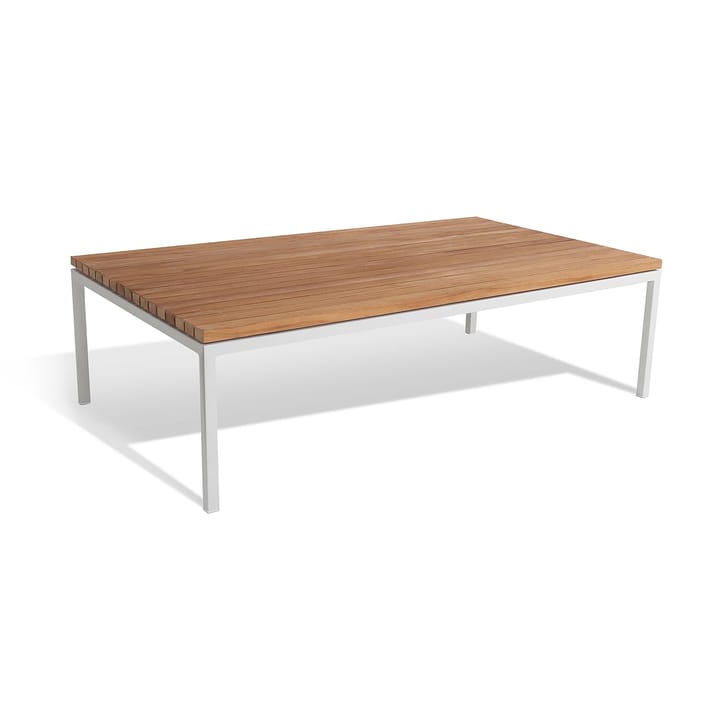 Bönan Lounge-Tisch 105x60x30 cm hellgrauer Rahmen-Teak - undefined - Skargaarden