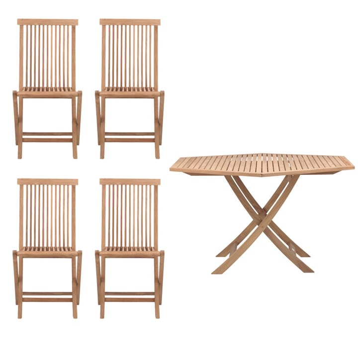 Viken Gartenmöbel - 1 Tisch und 4 Stühle - Teak - undefined - Skargaarden
