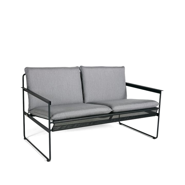 Slow 2-Sitzer Sofa - Stoff sunbrella grau, Schwarzes Stahlgestell - SMD Design